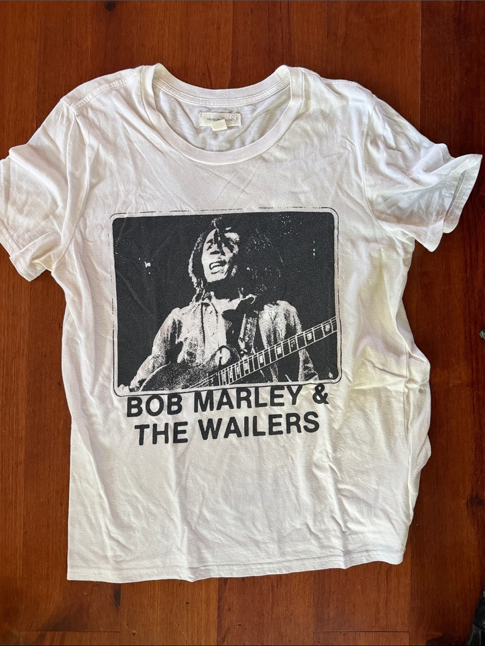 Treasure & Bond White Tee with Black Bob Marley & The Wailers Print